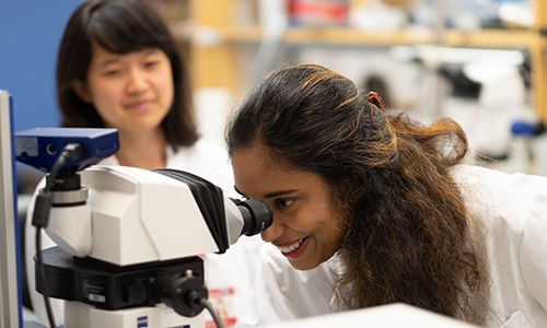 Dr. Nam with a lab member